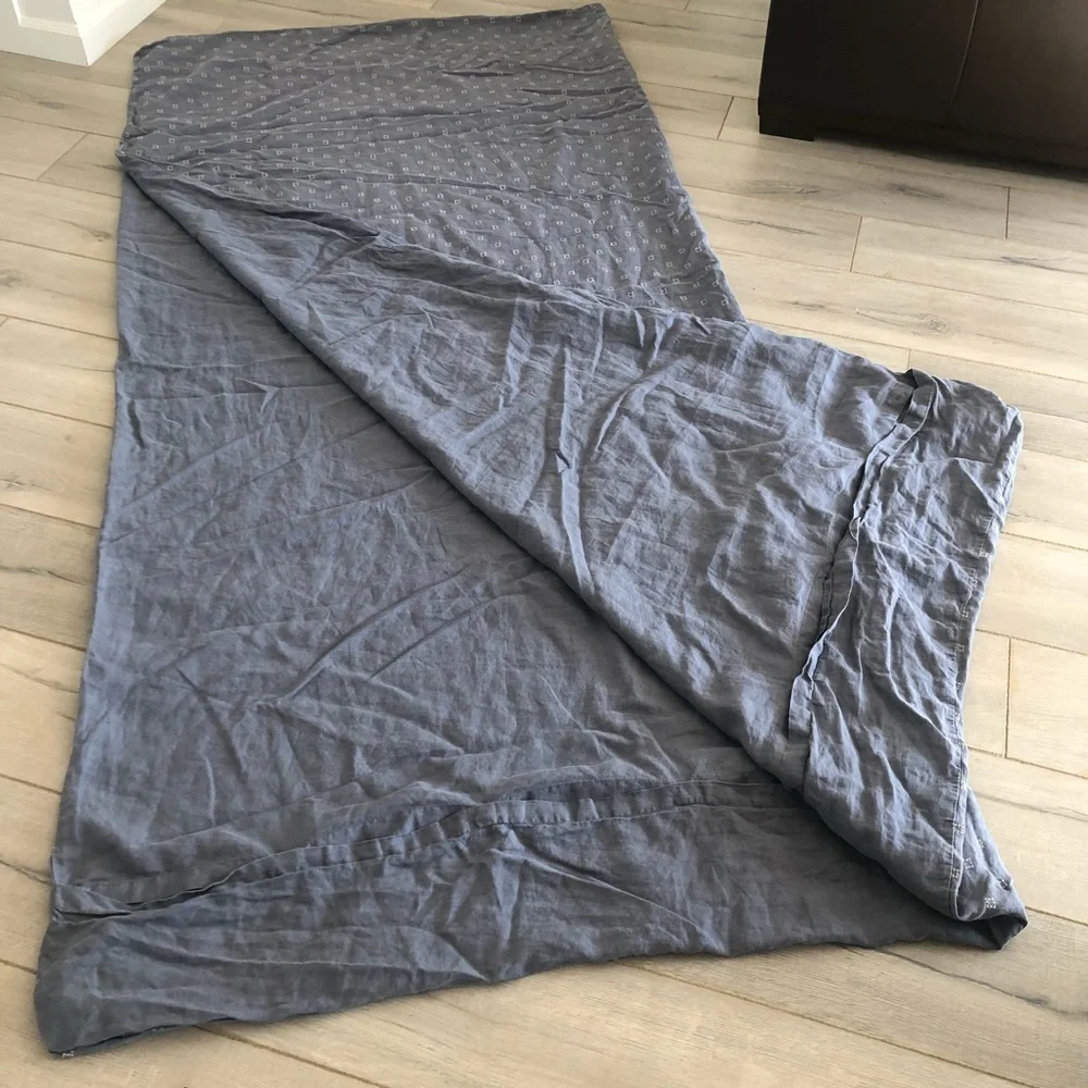 Rejuvenation Linen Embroidered Queen Duvet Cover